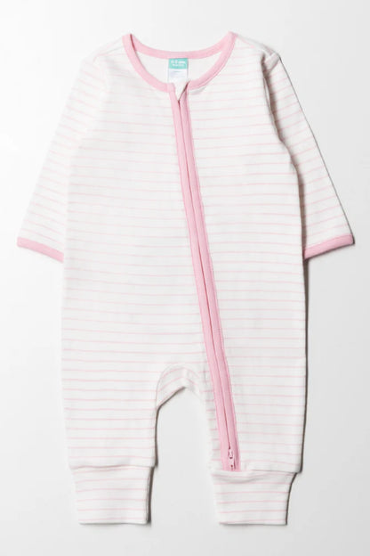Panda Footless Babygrow Girl Pink