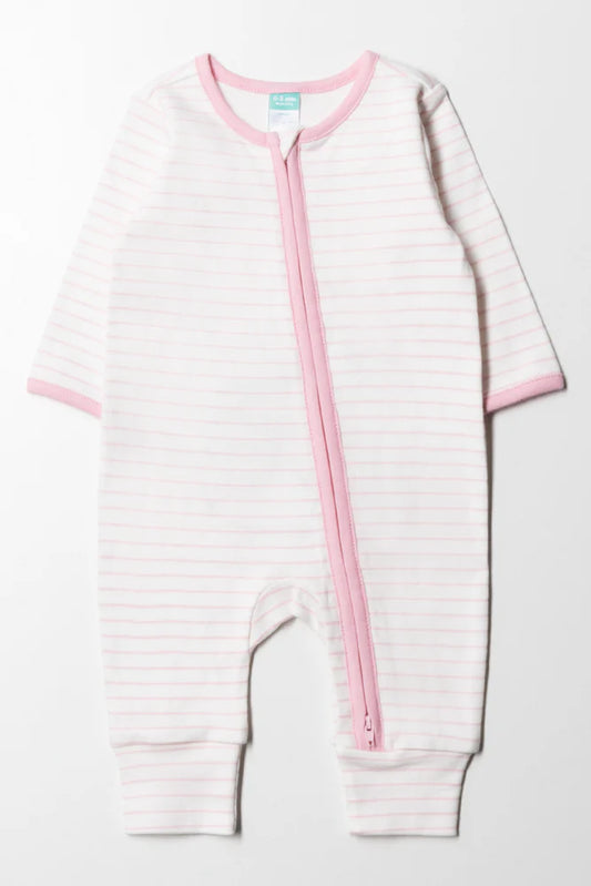 Panda Footless Babygrow Girl Pink