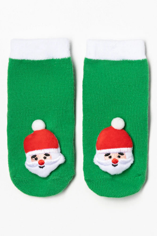 2-pack Kerstman Sokken Groen