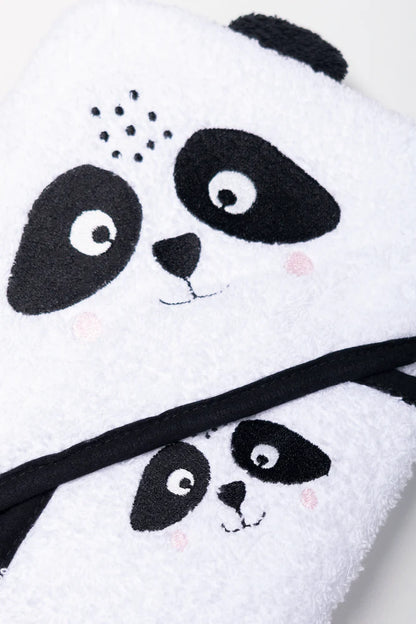 2-delige Panda Handdoekenset Wit