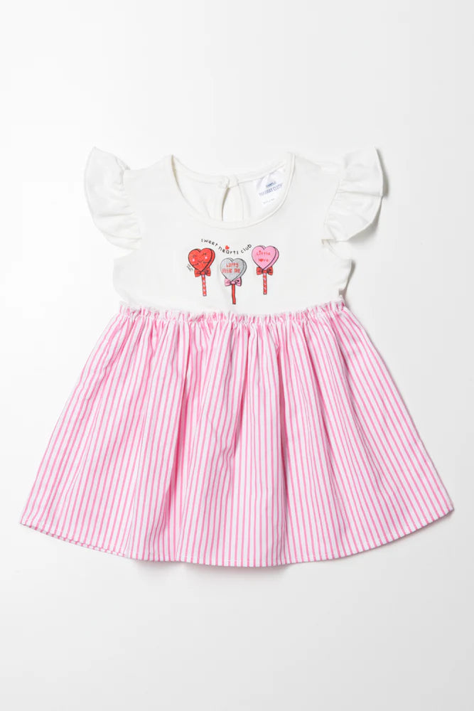 Stripe Dress White