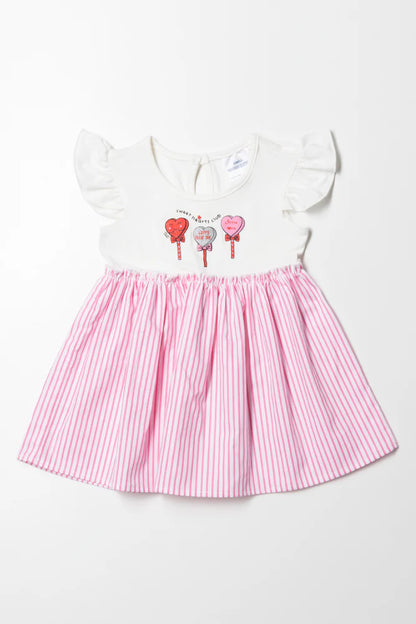 Stripe Dress White