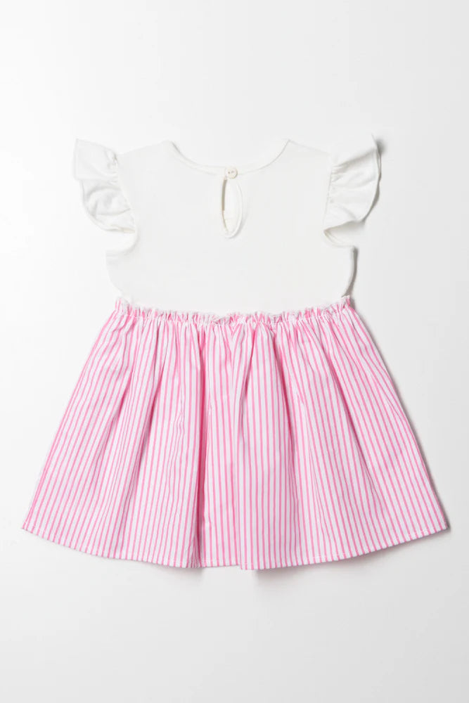 Stripe Dress White