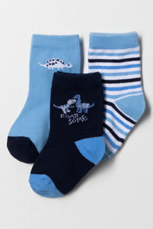 Dino Stripe Sokken Blauw