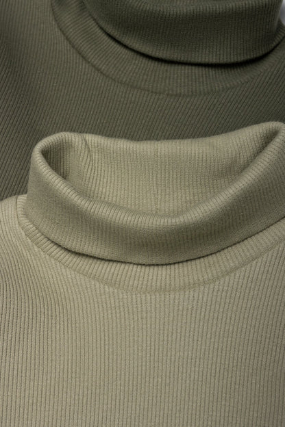 2-pack geribbelde poloshirts groen