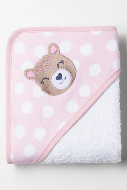 Polka Dot Bear Capuchon Handdoek Roze
