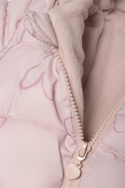 Gewatteerd jack met capuchon, roze