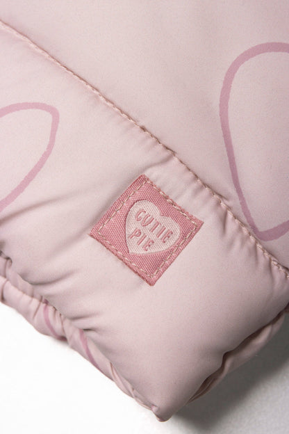 Gewatteerd jack met capuchon, roze