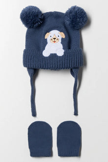 Puppy muts en wanten set marineblauw