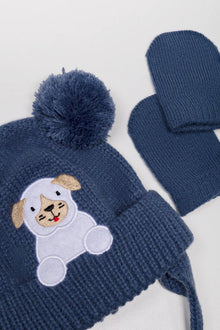 Puppy muts en wanten set marineblauw