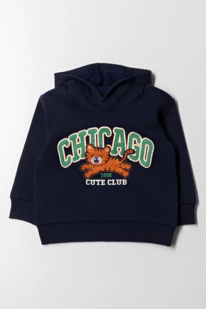 Bluza z kapturem Chicago w kolorze granatowym