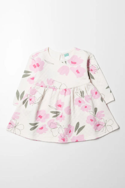 Flower Babydoll Dress White And Pink