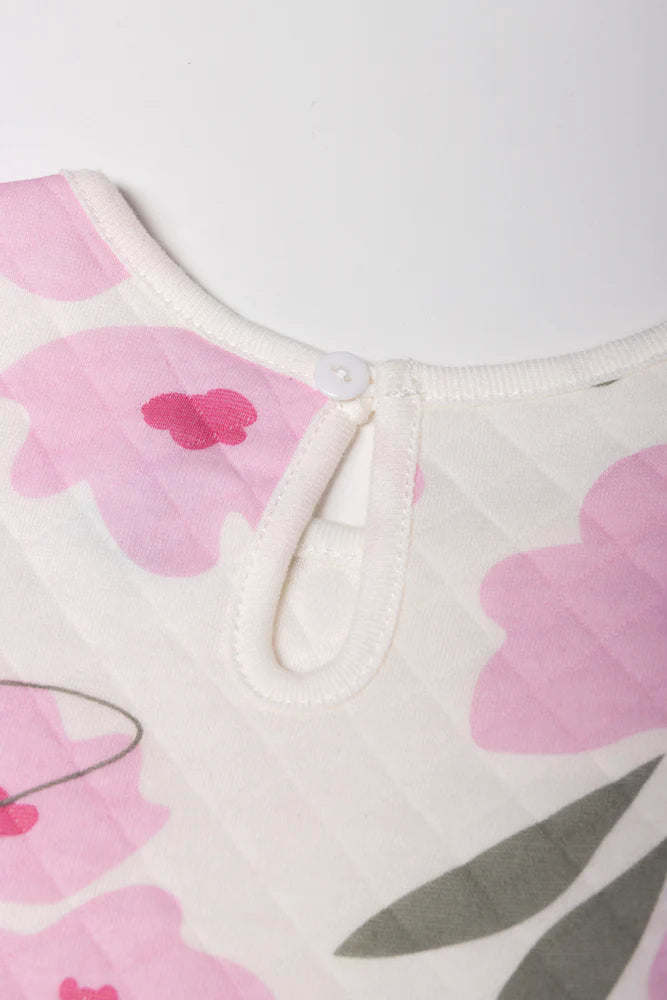 Flower Babydoll Dress White And Pink