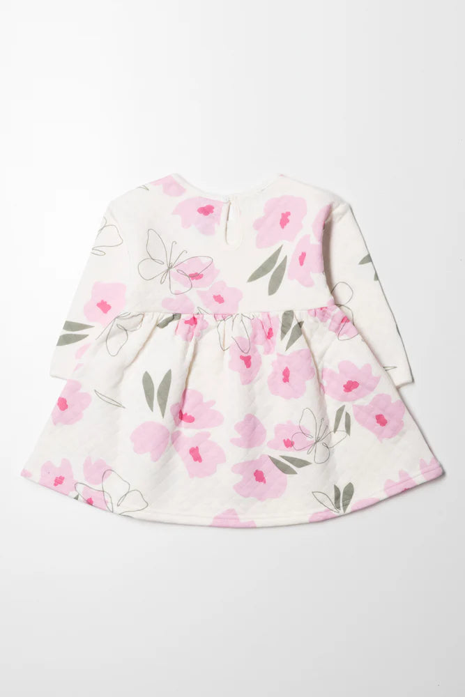 Flower Babydoll Dress White And Pink