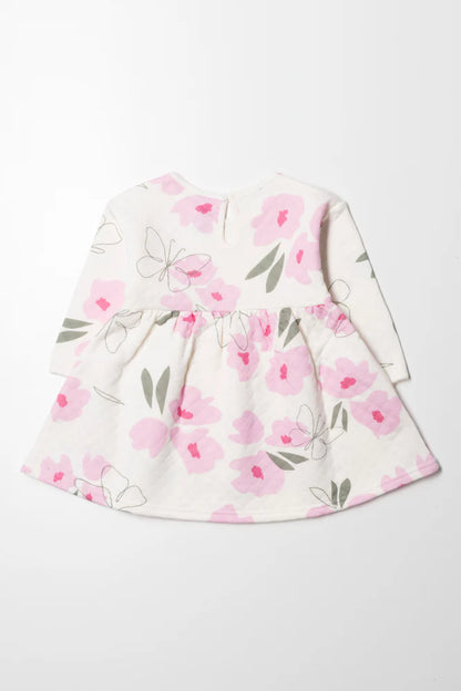 Flower Babydoll Dress White And Pink