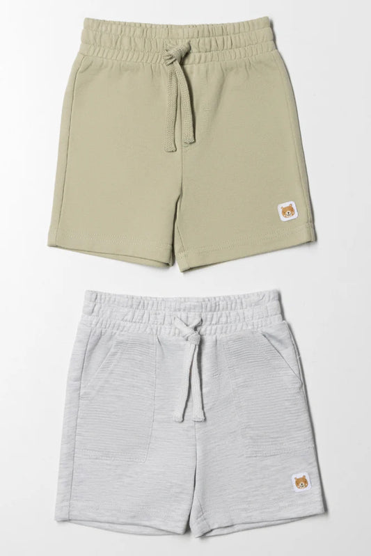 2 Pack Shorts Grey And Light Green