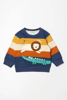 Bluzka dresowa Animals Crew Neck w kolorze niebiesko-żółtym