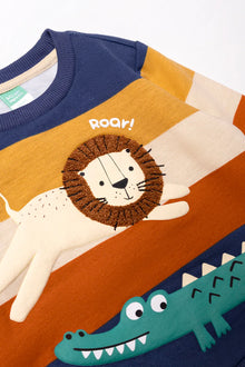 Bluzka dresowa Animals Crew Neck w kolorze niebiesko-żółtym