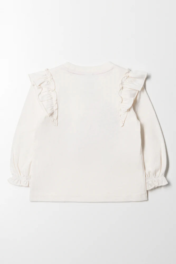 Frill T-Shirt Cream