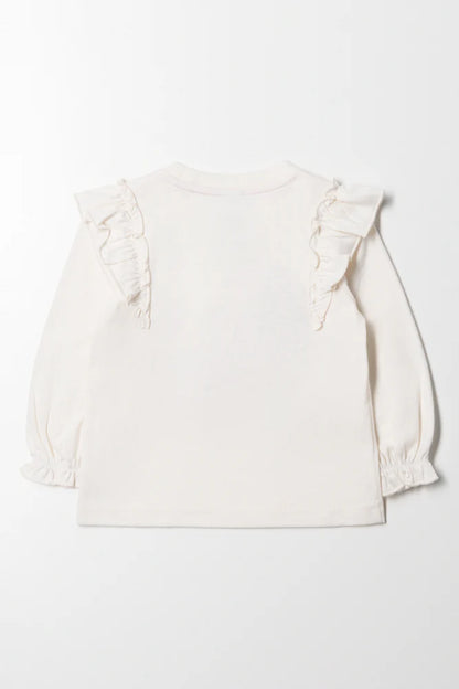 Frill T-Shirt Cream