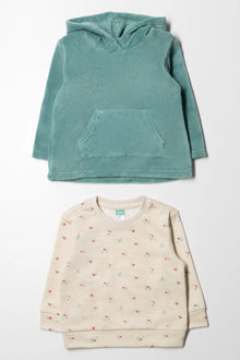 2 Pack Hood and Crew Combo Blue & Natural