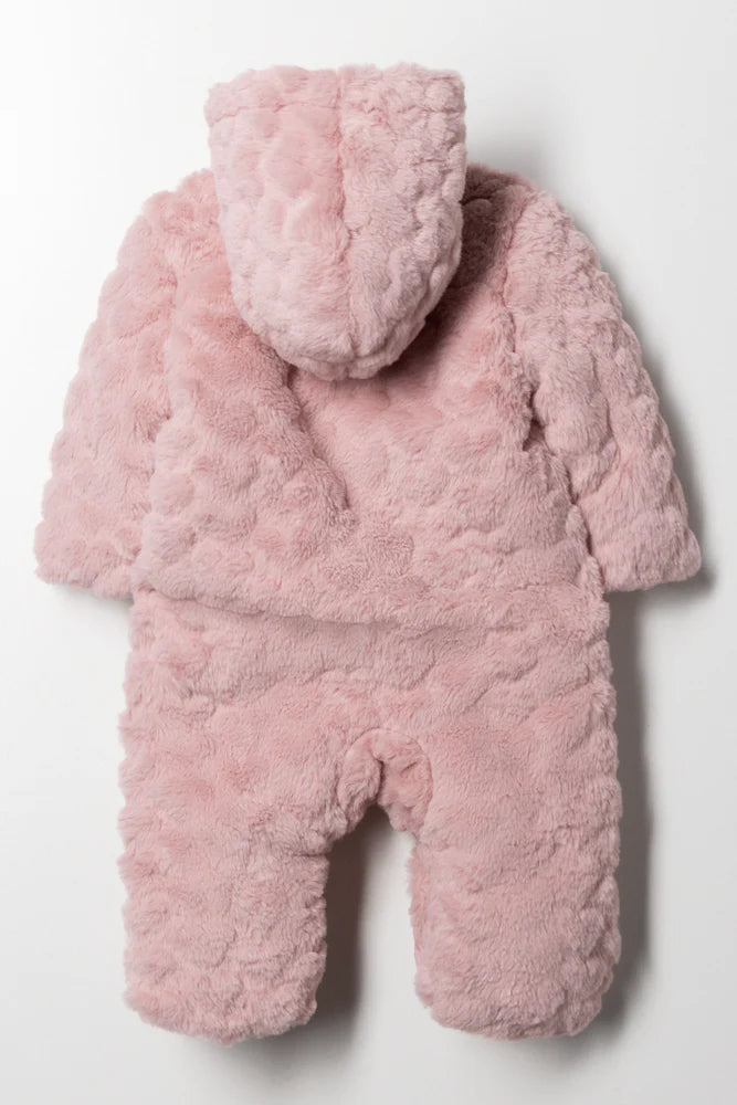 Fur Babygrow Light Pink