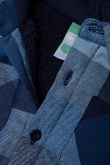 Hooded Check Shacket Blauw