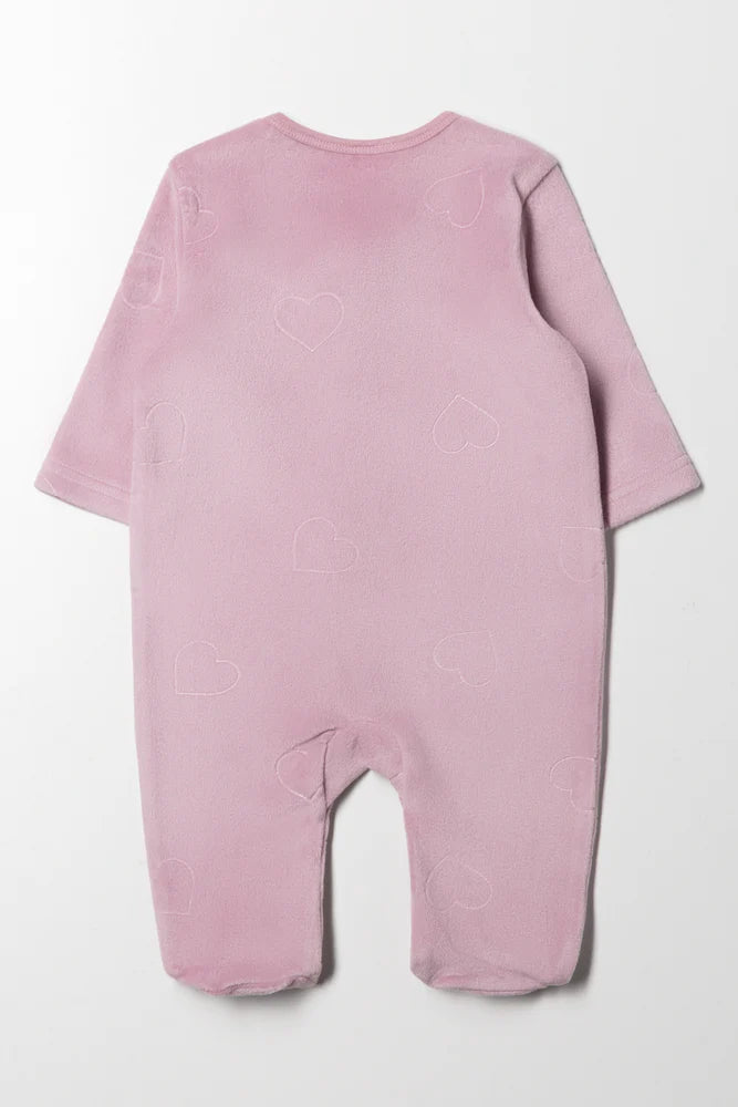 Heart Babygrow Purple