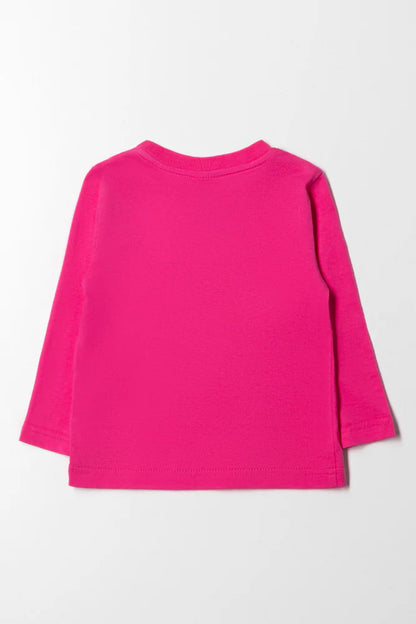 T-shirt met lange mouwen, roze