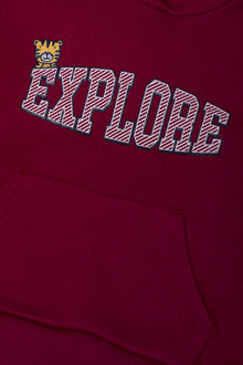 Burgundowy dres z kapturem