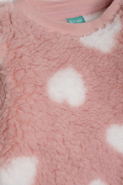 Fleece Hart Set Roze