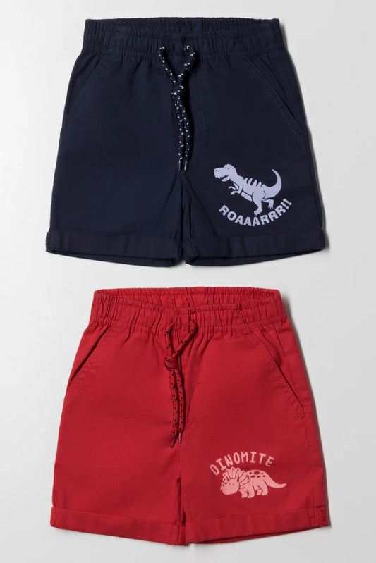 2 Pack Shorts Navy & Red