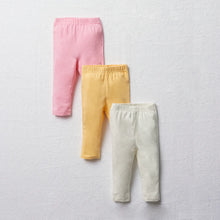 3-pack leggings roze, geel en crème