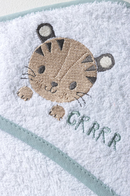 Tiger And Friends Handdoek met Capuchon Blauw