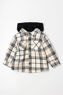 Hooded Shacket Zwart En Natuurlijk