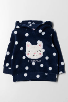 Bluza z kapturem z polaru w kolorze granatowym
