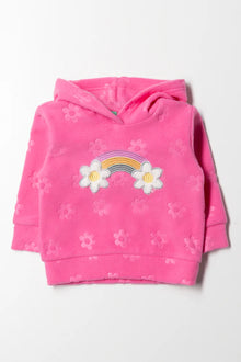 Bluza z kapturem z polaru różowa