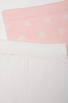 2-pack kabelleggings roze en wit