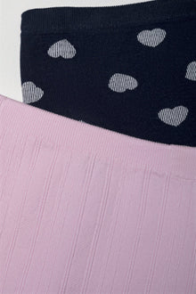 2-pack kabelgebreide leggings marineblauw en roze