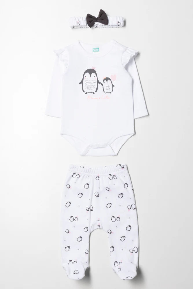 3-delige pinguïnset wit