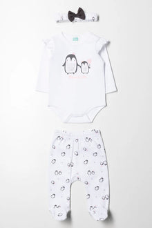 3 Piece Penguin Set White