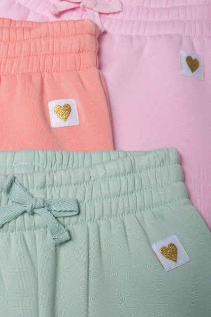 3-pack trainingsbroek groen en roze