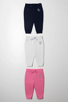 3-pack trainingsbroeken in marineblauw, grijs en roze