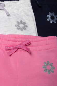 3-pack trainingsbroeken in marineblauw, grijs en roze