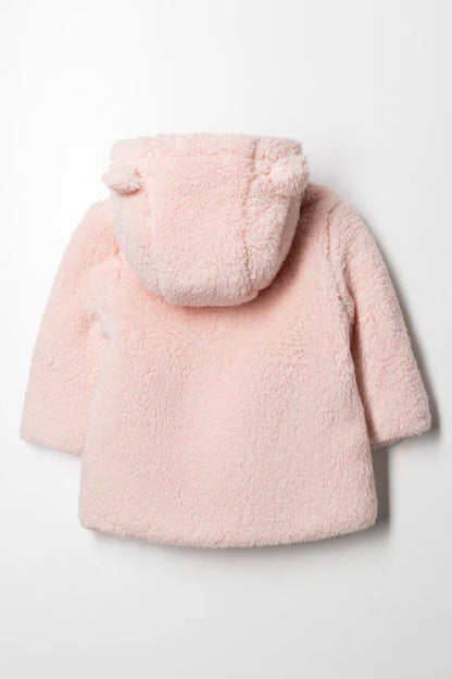Sherpa-jack met capuchon, roze