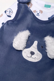 Fleece Dog Dungaree Blue