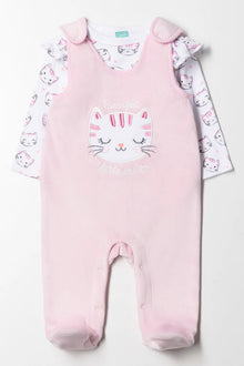 Fleece Cat Dungaree Pink