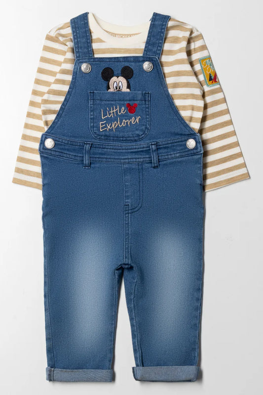 Mickey Mouse Denim Tuinbroek Set