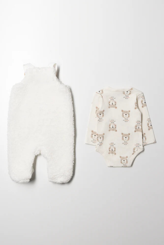 Sherpa Dungaree Set Natural