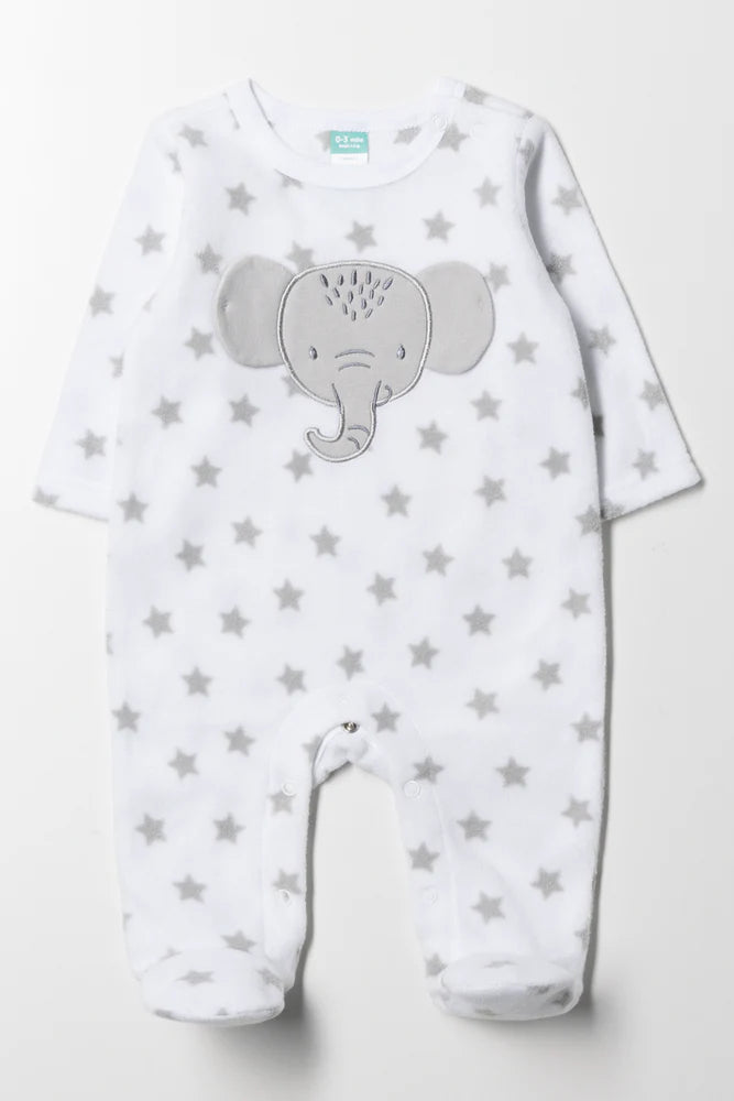 Elephant Babygrow White